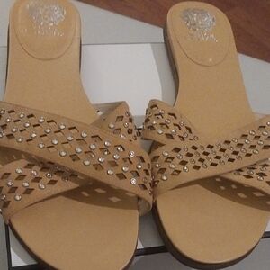 Vince Camuto Tan Studded Sandals